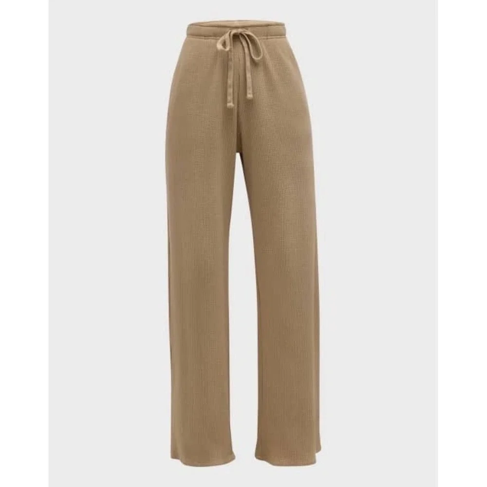 ATM Anthony Thomas Melillo Waffle Knit Wide Leg Sweatpants‎ Shitake Medium NWT